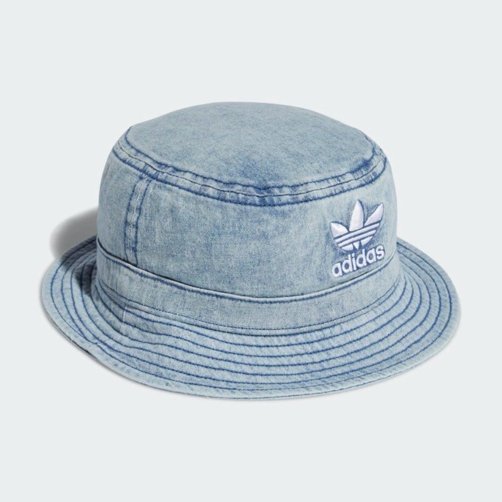 🆕️Adidas denim trefoil Women's stonewashed classic Logo Bucket Hat OS - Picture 4 of 16